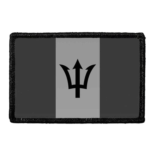 Barbados Flag - Black and White - Removable Patch - Pull Patch - Removable Patches For Authentic Flexfit and Snapback Hats