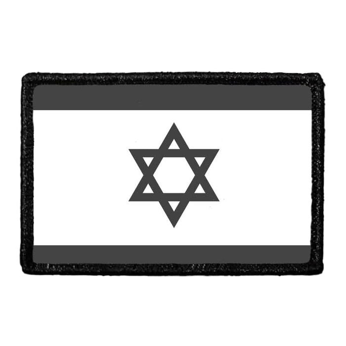 Israel Flag - Black and White - Removable Patch - Pull Patch - Removable Patches For Authentic Flexfit and Snapback Hats