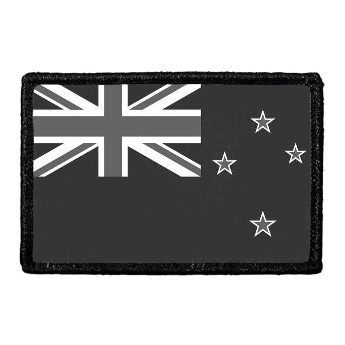 New Zealand Flag - Black and White - Removable Patch - Pull Patch - Removable Patches For Authentic Flexfit and Snapback Hats
