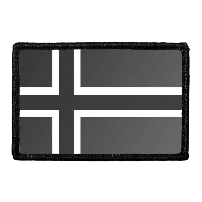 Norway Flag - Black and White - Removable Patch - Pull Patch - Removable Patches For Authentic Flexfit and Snapback Hats