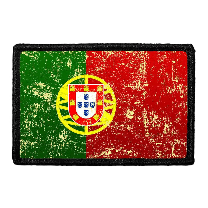 Portugal Flag - Color - Distressed - Removable Patch - Pull Patch - Removable Patches For Authentic Flexfit and Snapback Hats