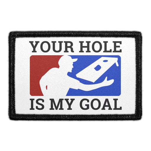 YOUR HOLE IS MY GOAL Meta Data - Crop Image Text - - Removable Patch - Pull Patch - Removable Patches For Authentic Flexfit and Snapback Hats
