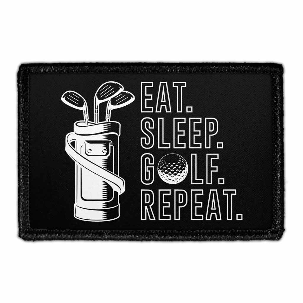 Eat. Sleep. Golf. Repeat. - Removable Patch - Pull Patch - Removable Patches For Authentic Flexfit and Snapback Hats