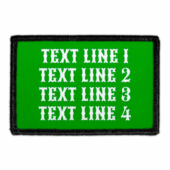 Customizable - Up To 4 Lines Of Text - Black - Removable Patch - Pull Patch - Removable Patches That Stick To Your Gear