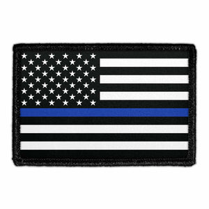Thin Blue Line - Removable Patch - Pull Patch - Removable Patches For Authentic Flexfit and Snapback Hats
