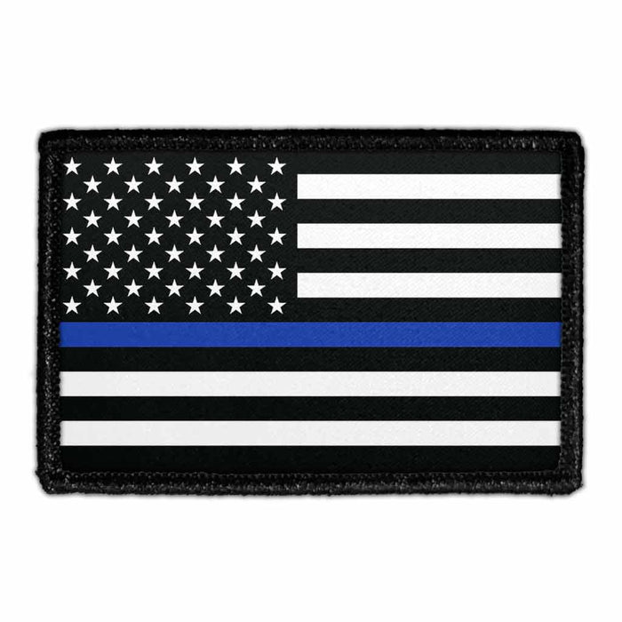 Thin Blue Line - Removable Patch - Pull Patch - Removable Patches For Authentic Flexfit and Snapback Hats