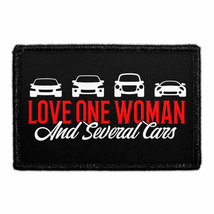 Love One Woman And Several Cars - Removable Patch - Pull Patch - Removable Patches For Authentic Flexfit and Snapback Hats