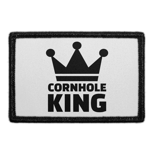 CORNHOLE KING Meta Data - Crop Image Text - - Removable Patch - Pull Patch - Removable Patches For Authentic Flexfit and Snapback Hats