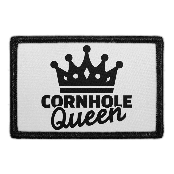  CORNHOLE QUEEN Meta Data - Crop Image Text - - Removable Patch - Pull Patch - Removable Patches For Authentic Flexfit and Snapback Hats