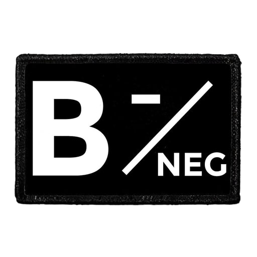 B- Negative Blood Type - Removable Patch - Pull Patch - Removable Patches For Authentic Flexfit and Snapback Hats