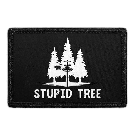 STUPID TREE - DISC GOLF Meta Data - Crop Image Text - - Removable Patch - Pull Patch - Removable Patches For Authentic Flexfit and Snapback Hats
