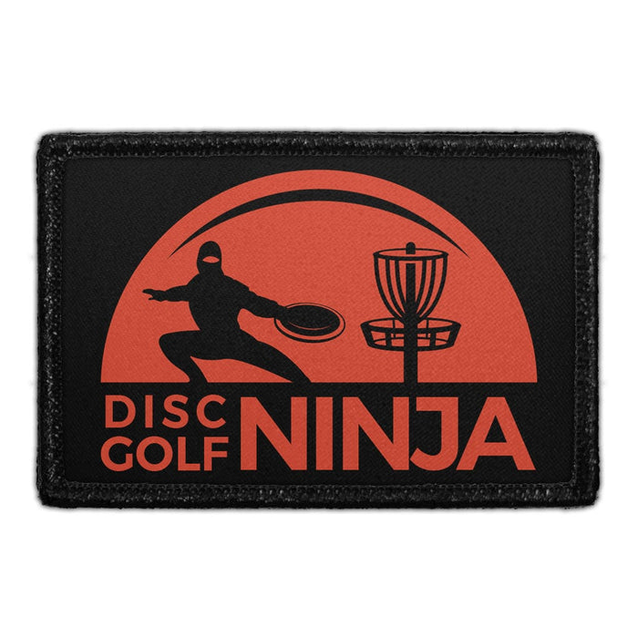 DISC GOLF NINJA Meta Data - Crop Image Text - - Removable Patch - Pull Patch - Removable Patches For Authentic Flexfit and Snapback Hats
