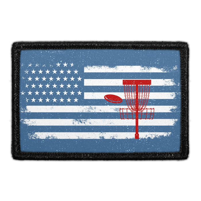 US FLAG - DISC GOLF Meta Data - Crop Image Text - - Removable Patch - Pull Patch - Removable Patches For Authentic Flexfit and Snapback Hats