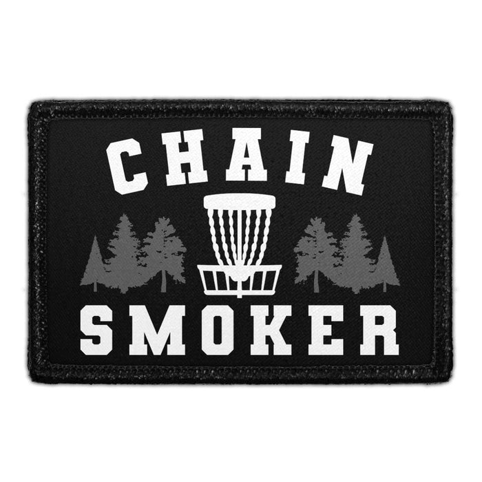 CHAIN SMOKER - DISC GOLF Meta Data - Crop Image Text - - Removable Patch - Pull Patch - Removable Patches For Authentic Flexfit and Snapback Hats