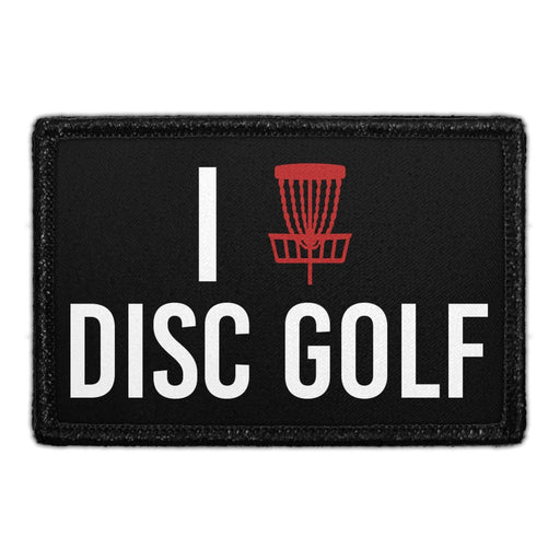 I LOVE DISC GOLF Meta Data - Crop Image Text - - Removable Patch - Pull Patch - Removable Patches For Authentic Flexfit and Snapback Hats