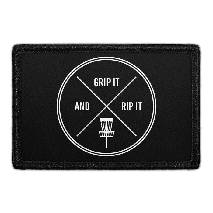 GRIP IT AND RIP IT - DISC GOLF Meta Data - Crop Image Text - - Removable Patch - Pull Patch - Removable Patches For Authentic Flexfit and Snapback Hats