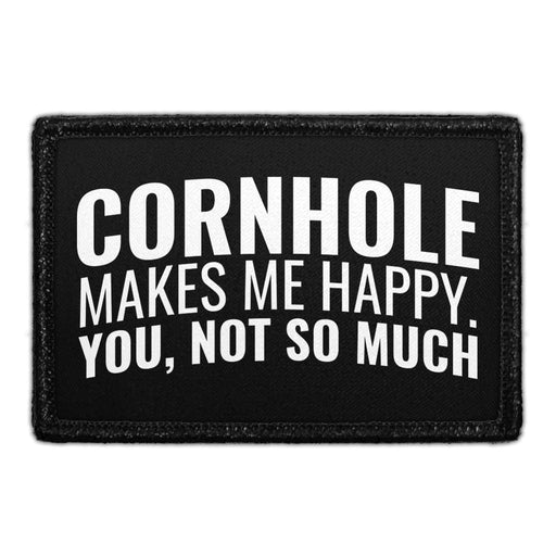  CORNHOLE MAKES ME HAPPY. YOU, NOT SO MUCH Meta Data - Crop Image Text - - Removable Patch - Pull Patch - Removable Patches For Authentic Flexfit and Snapback Hats
