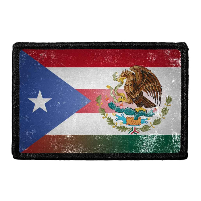 Mexirican Flag - Color - Distressed - Removable Patch - Pull Patch - Removable Patches For Authentic Flexfit and Snapback Hats