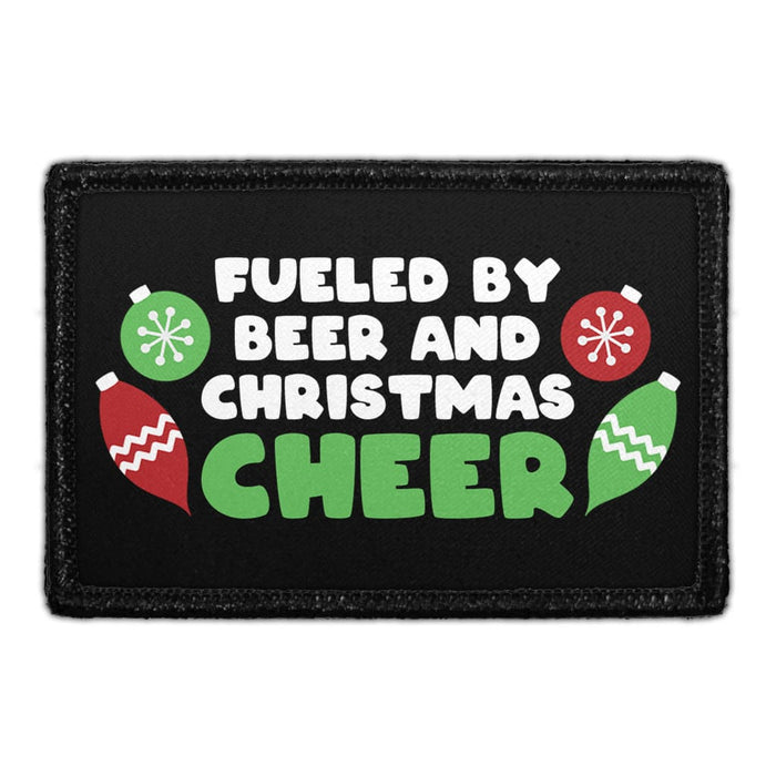 Fueled By Beer And Christmas Cheer - Removable Patch - Pull Patch - Removable Patches That Stick To Your Gear