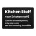 Kitchen Staff Description - Removable Patch - Pull Patch - Removable Patches That Stick To Your Gear
