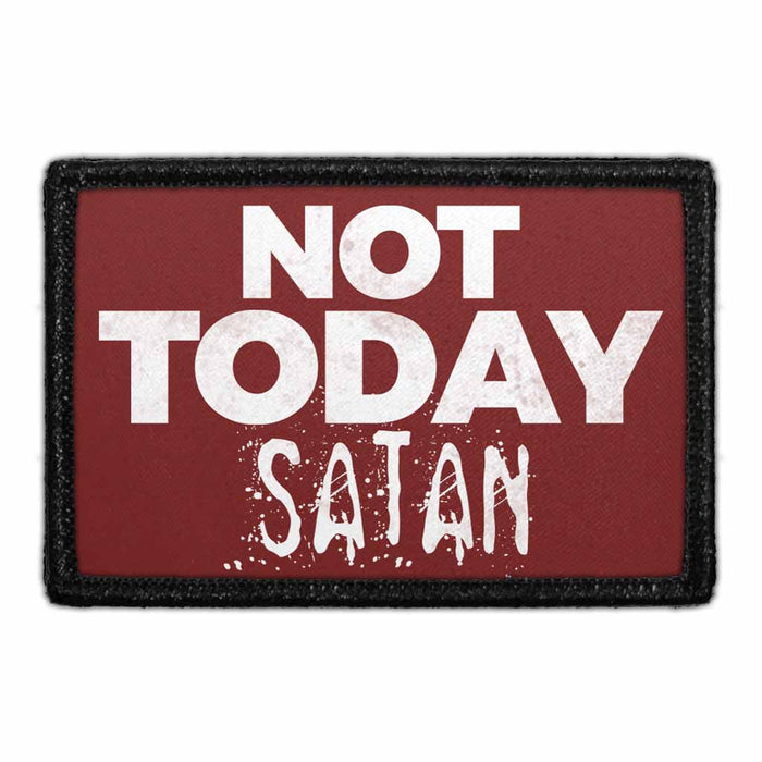 Not Today Satan - Red Background - Removable Patch - Pull Patch - Removable Patches For Authentic Flexfit and Snapback Hats
