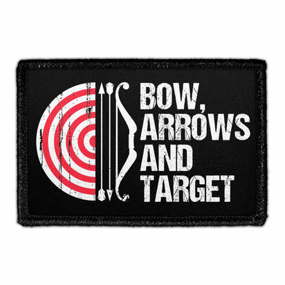 Bow, Arrows And Target - Removable Patch - Pull Patch - Removable Patches That Stick To Your Gear