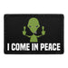 Alien Middle Finger & Smoking - I Come In Peace - Removable Patch - Pull Patch - Removable Patches That Stick To Your Gear