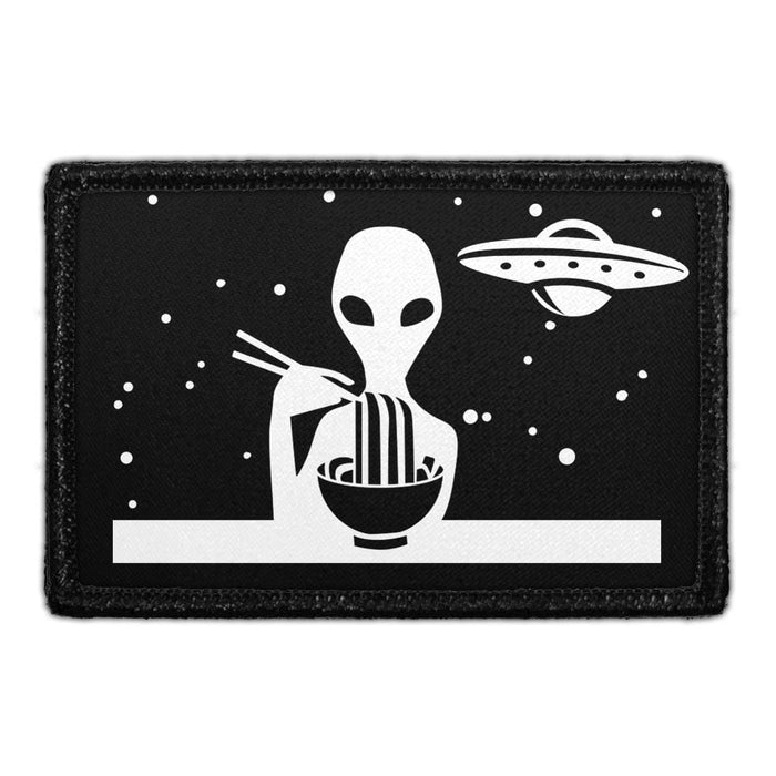 Ramen Alien - Removable Patch - Pull Patch - Removable Patches That Stick To Your Gear