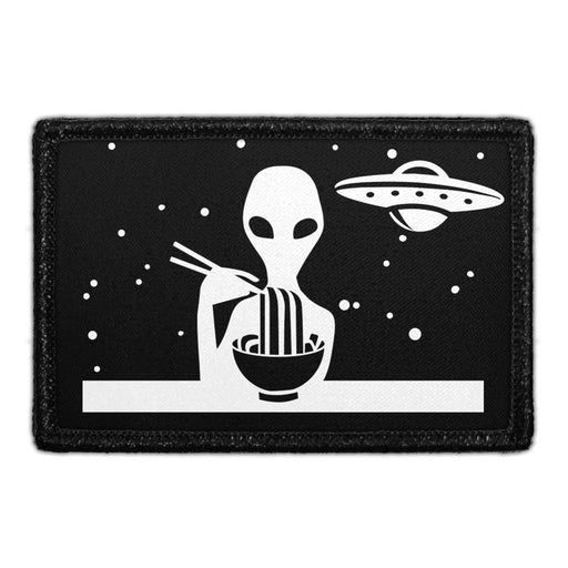 Ramen Alien - Removable Patch - Pull Patch - Removable Patches That Stick To Your Gear