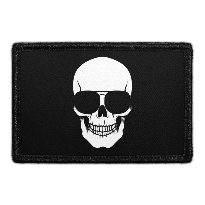 Skull With Sunglasses - Removable Patch - Pull Patch - Removable Patches That Stick To Your Gear