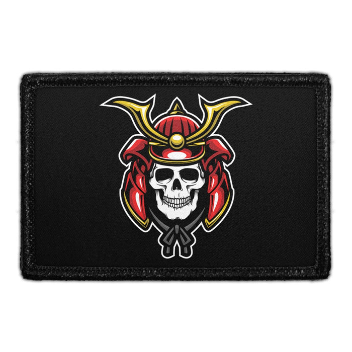 Skull With Samurai Helmet - Removable Patch - Pull Patch - Removable Patches That Stick To Your Gear