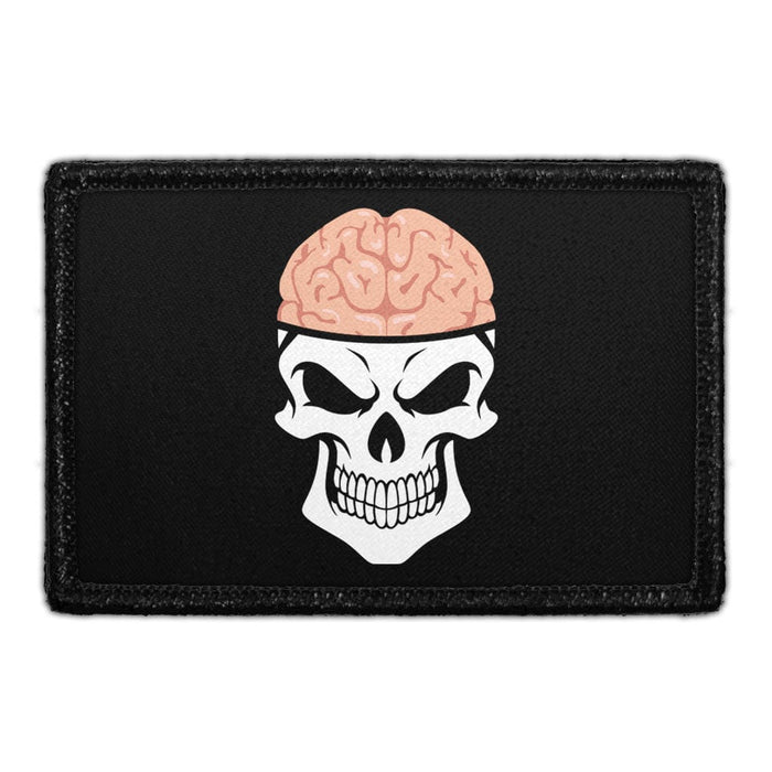 Skull With Brains - Removable Patch - Pull Patch - Removable Patches That Stick To Your Gear