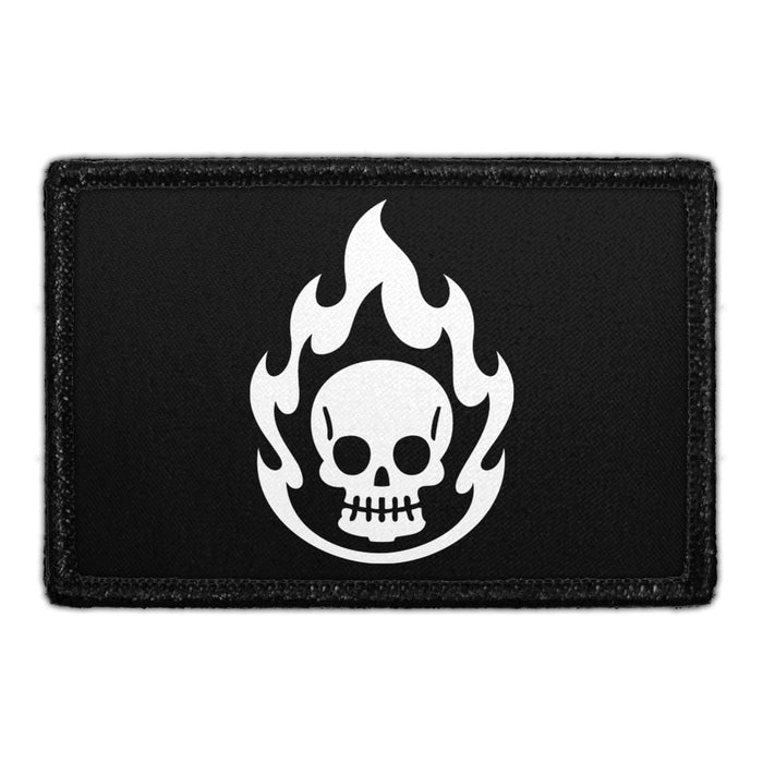 Skull On Fire - Removable Patch - Pull Patch - Removable Patches That Stick To Your Gear