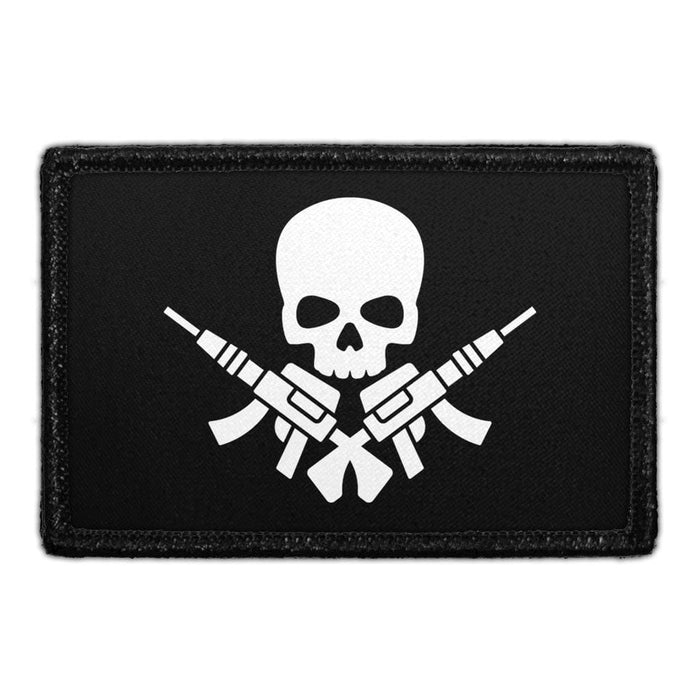 Skull With Guns - Removable Patch - Pull Patch - Removable Patches That Stick To Your Gear
