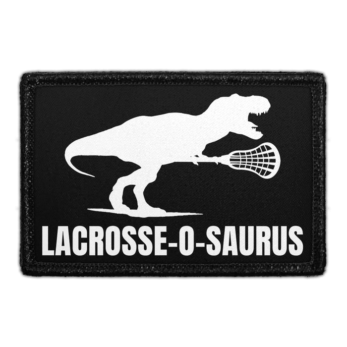 Lacrosse-o-saurus - Removable Patch - Pull Patch - Removable Patches That Stick To Your Gear