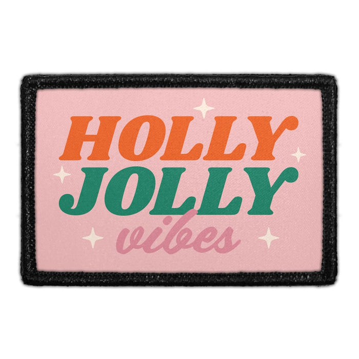 Holly Jolly Vibes Retro - Removable Patch - Pull Patch - Removable Patches That Stick To Your Gear