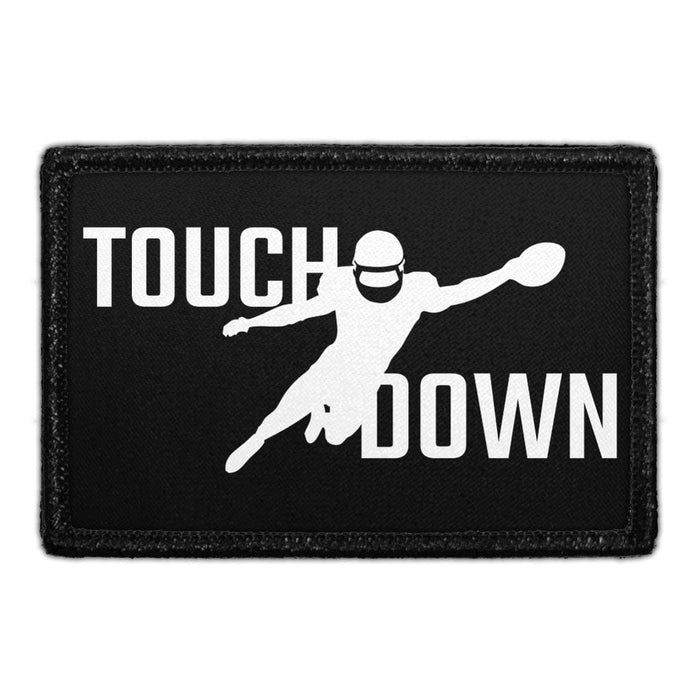 TOUCH_DOWN_-_FOOTBALL. Meta Data - Crop Image Text - - Removable Patch - Pull Patch - Removable Patches For Authentic Flexfit and Snapback Hats