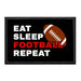 Eat Sleep Football Repeat - Removable Patch - Pull Patch - Removable Patches That Stick To Your Gear