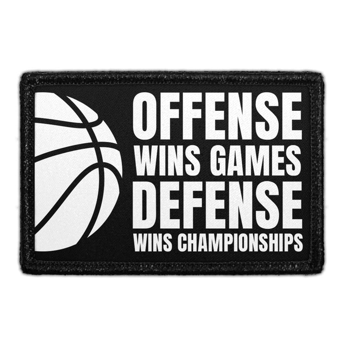 Offense Wins Games. Defense Wins Championships - Removable Patch - Pull Patch - Removable Patches That Stick To Your Gear
