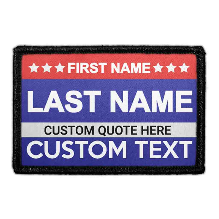 Customizable - Political Patch - Navy Background - Removable Patch - Pull Patch - Removable Patches For Authentic Flexfit and Snapback Hats