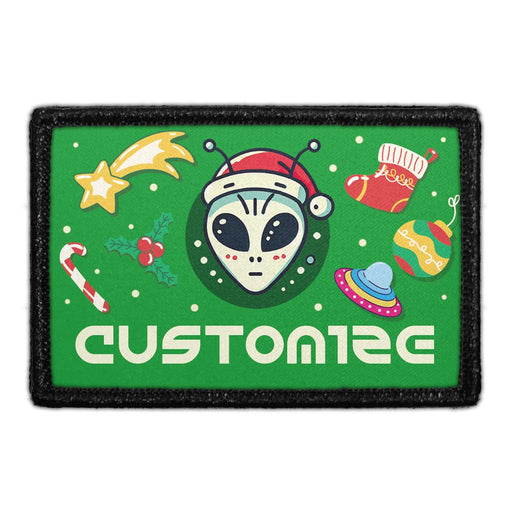 Custom Christmas Alien - Removable Patch - Pull Patch - Removable Patches For Authentic Flexfit and Snapback Hats