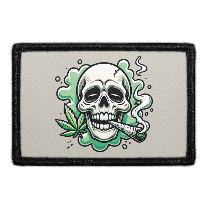 MARIJUANA SKULL Meta Data - Crop Image Text - - Removable Patch - Pull Patch - Removable Patches For Authentic Flexfit and Snapback Hats