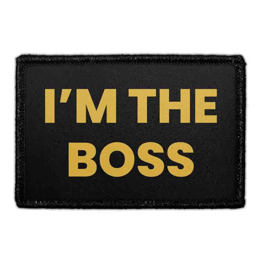 I'M THE BOSS Meta Data - Crop Image Text - - Removable Patch - Pull Patch - Removable Patches For Authentic Flexfit and Snapback Hats