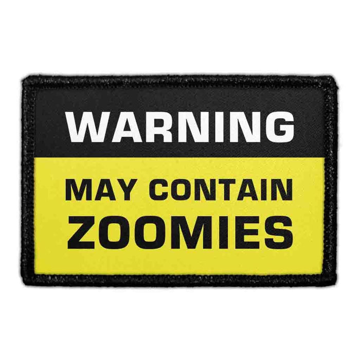 Warning May Contain Zoomies Meta Data - Crop Image Text - - Removable Patch - Pull Patch - Removable Patches For Authentic Flexfit and Snapback Hats