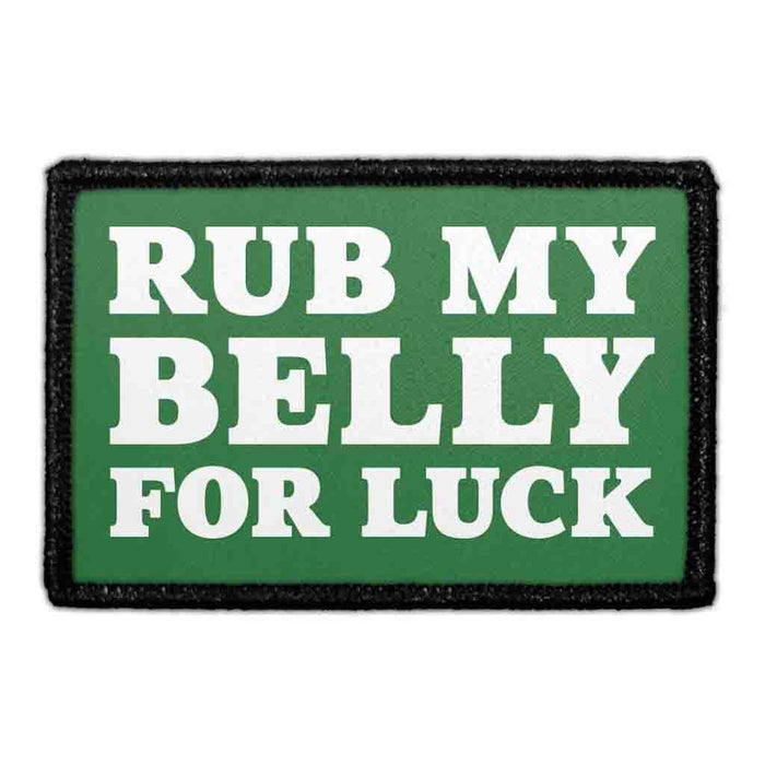 Rub My Belly for Luck Meta Data - Crop Image Text - - Removable Patch - Pull Patch - Removable Patches For Authentic Flexfit and Snapback Hats