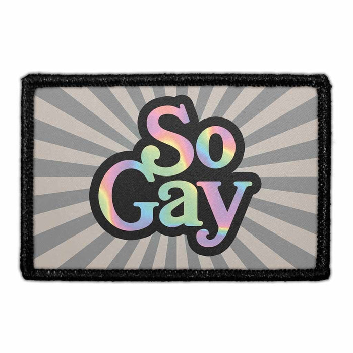 So Gay Meta Data - Crop Image Text - - Removable Patch - Pull Patch - Removable Patches For Authentic Flexfit and Snapback Hats