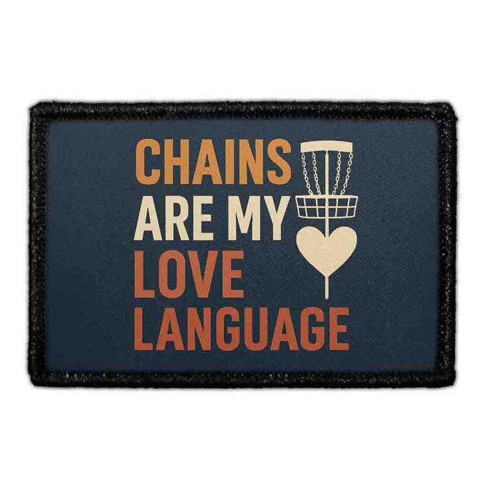 CHAINS ARE MY LOVE LANGUAGE Meta Data - Crop Image Text - - Removable Patch - Pull Patch - Removable Patches For Authentic Flexfit and Snapback Hats