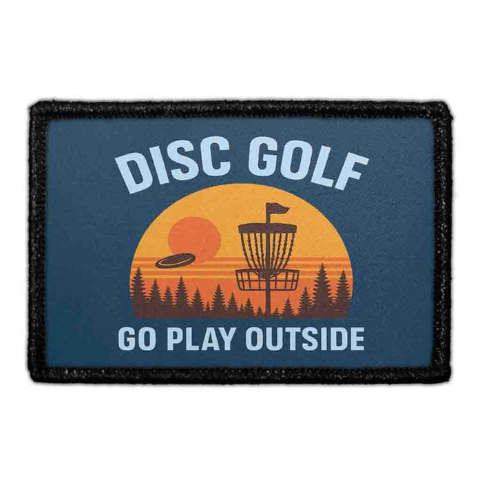 GO PLAY OUTSIDE - DISC GOLF Meta Data - Crop Image Text - - Removable Patch - Pull Patch - Removable Patches For Authentic Flexfit and Snapback Hats