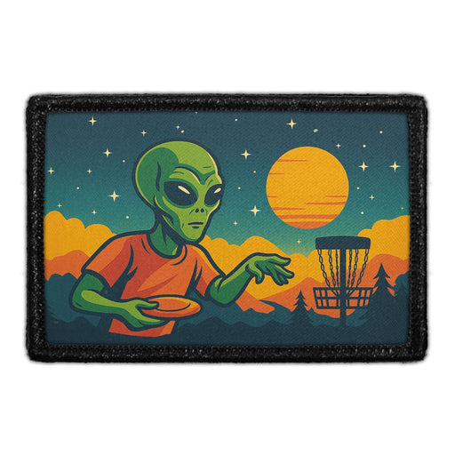 Disc Golf Alien Meta Data - Crop Image Text - - Removable Patch - Pull Patch - Removable Patches For Authentic Flexfit and Snapback Hats