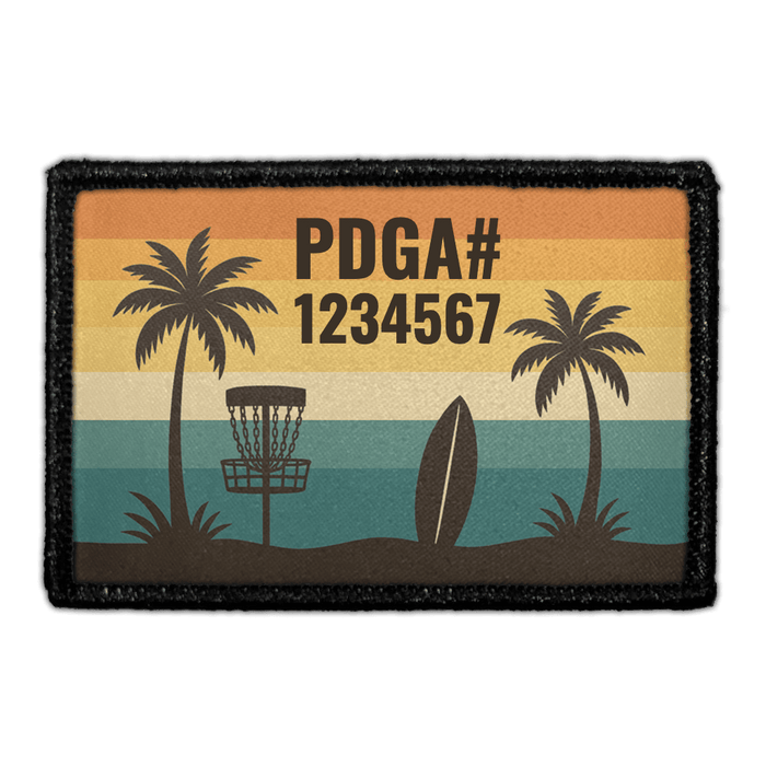 PDGA Number - Beach - Meta Data - Crop Image Text - - Removable Patch - Pull Patch - Removable Patches For Authentic Flexfit and Snapback Hats